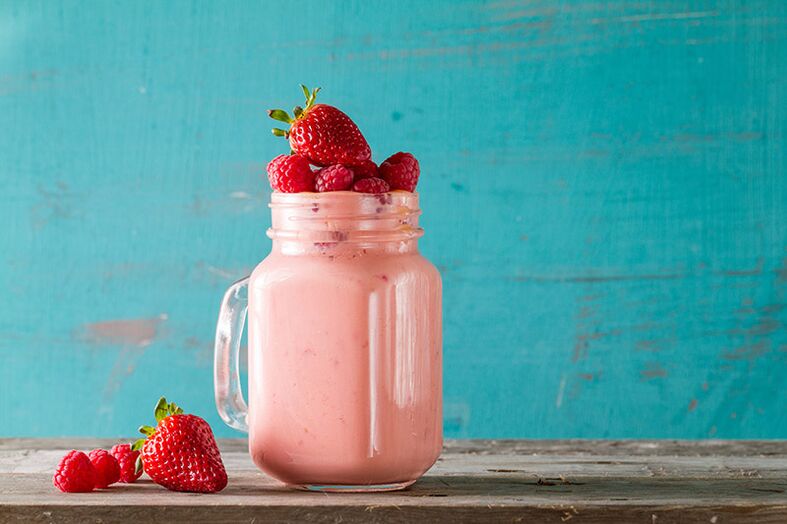 Yogurt based smoothie in healthy diet