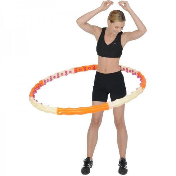 The girl bends the circle