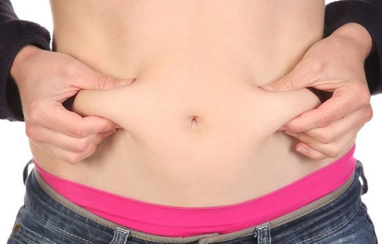 fat accumulates on the stomach